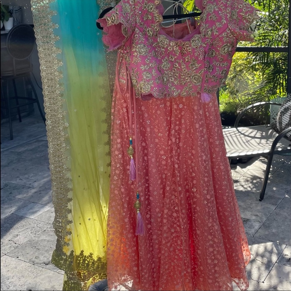 Beautiful peach net lehenga